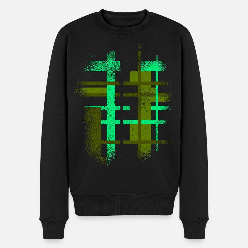 Abstrakt Cyber VINTAGE Hintergrund Design - Männer Premium Bio Pullover - Schwarz