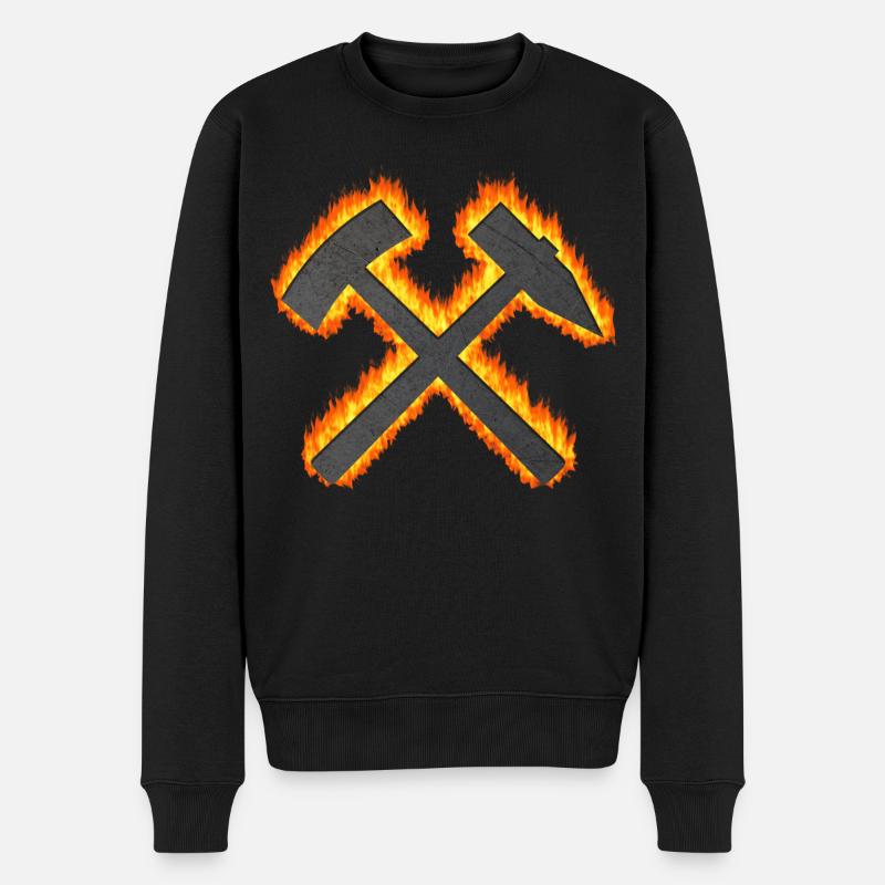 Hammer und Schlägel Bergbau Kohle Dortmund - Männer Premium Bio Pullover - Schwarz