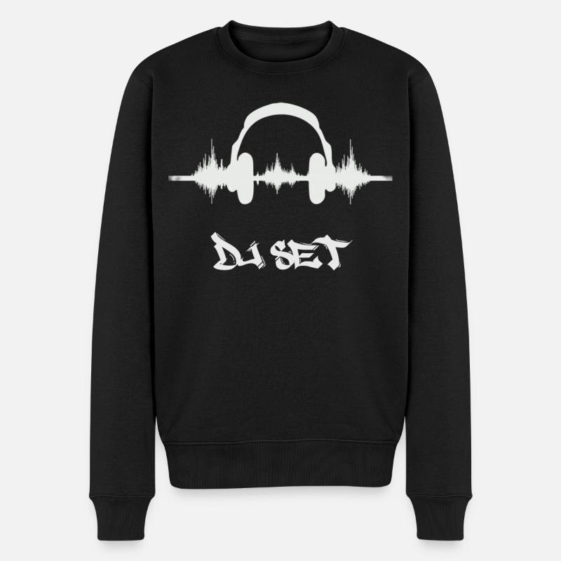 Der DJ - Männer Premium Bio Pullover - Schwarz