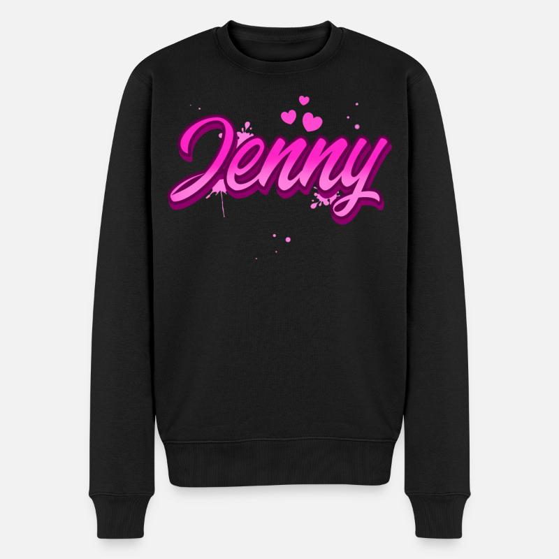 Jenny - Männer Premium Bio Pullover - Schwarz