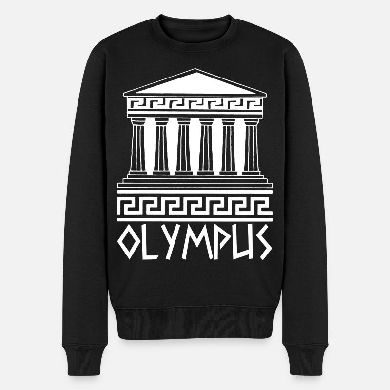 Temple blanc au Mont Olympe - Pull Premium bio Homme - noir