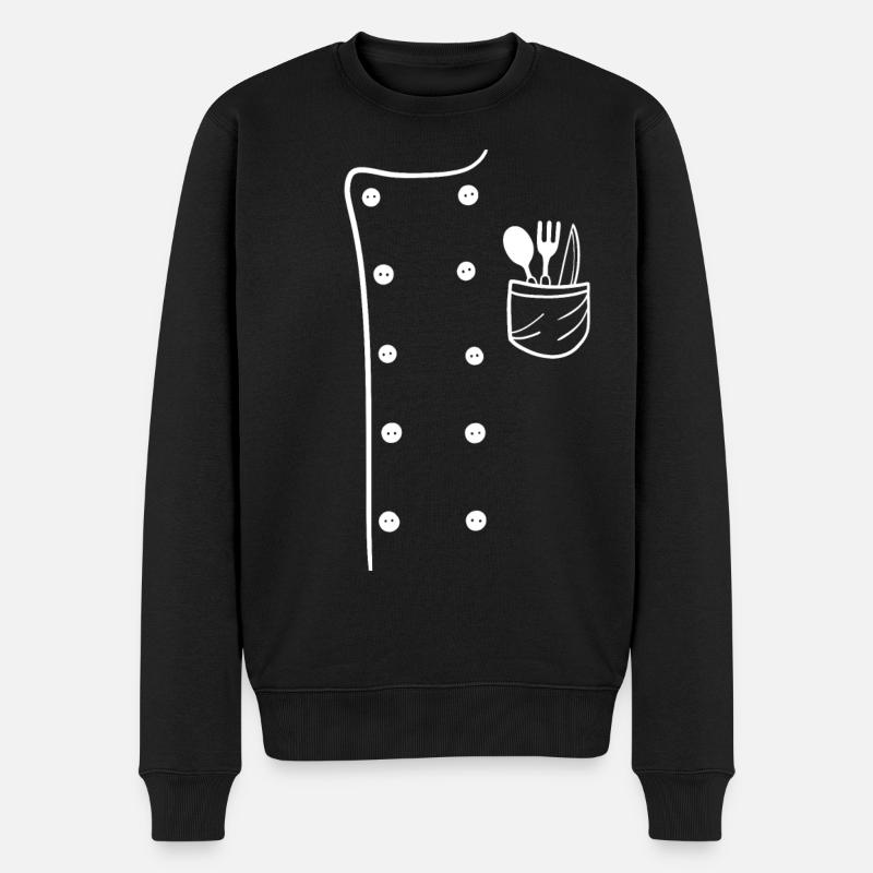 Koch - Männer Premium Bio Pullover - Schwarz