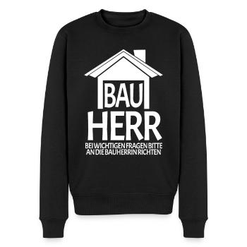 Bauherr Hausbau Baustelle - Männer Premium Bio Pullover - Schwarz - Vorne - Nico (187cm)
