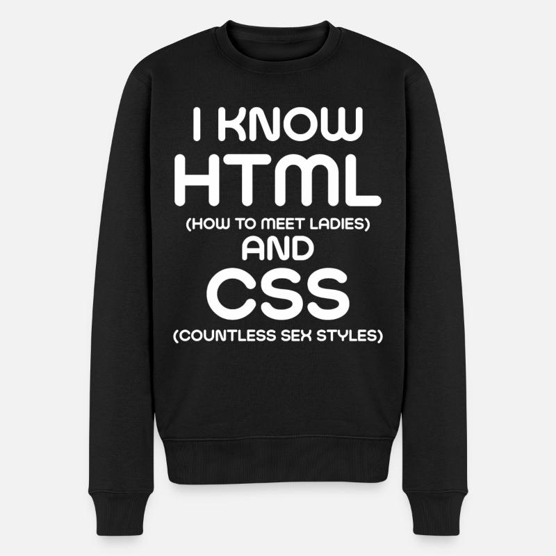 Ich kenne HTML und CSS - Männer Premium Bio Pullover - Schwarz