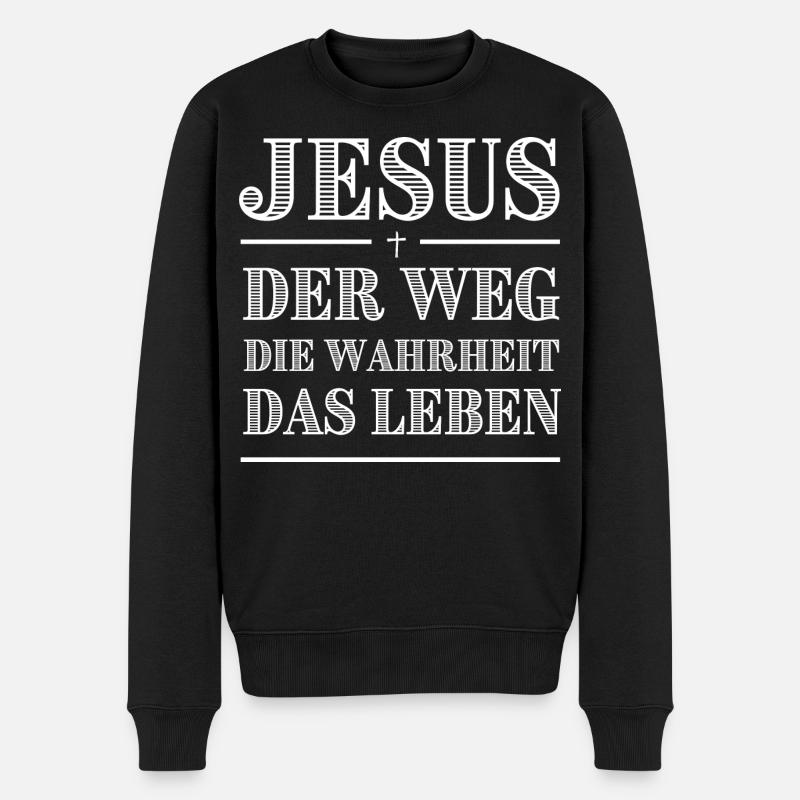Jesus Der Weg Die Wahrheit Das Leben - Männer Premium Bio Pullover - Schwarz
