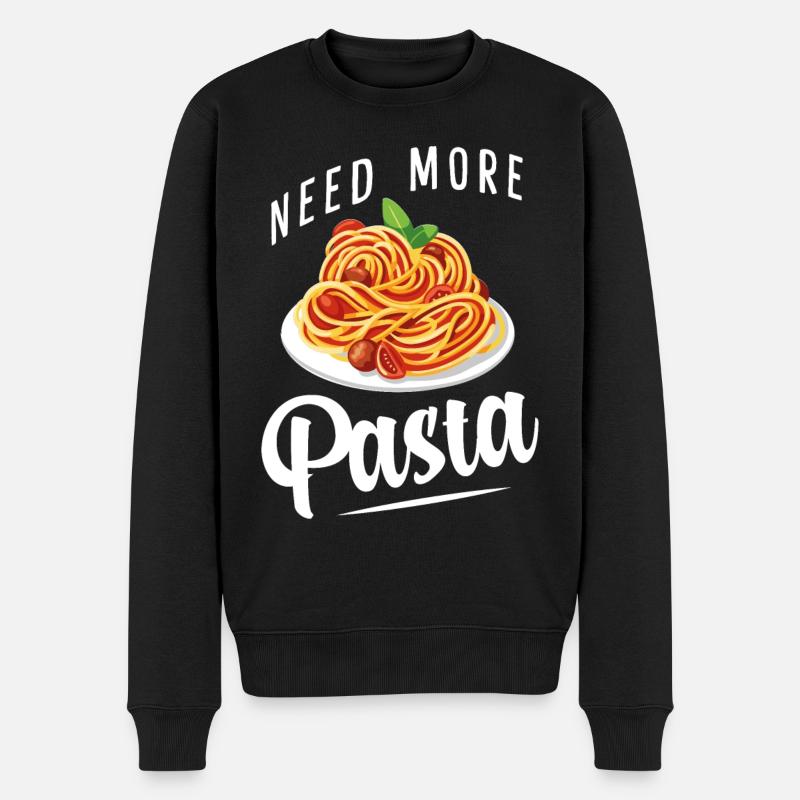 Spaghetti - Pâtes - Penne - Nudeln - Pull Premium bio Homme - noir