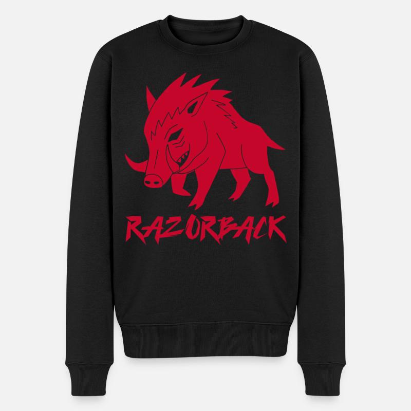 Sanglier rouge razorback - Pull Premium bio Homme - noir