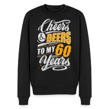 60. Geburtstag Bierliebhaber - Männer Premium Bio Pullover - Schwarz - Vorne - Nico (187cm)