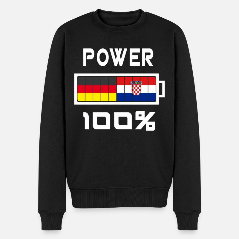 Allemagne et Croatie Power 100% - Pull Premium bio Homme - noir