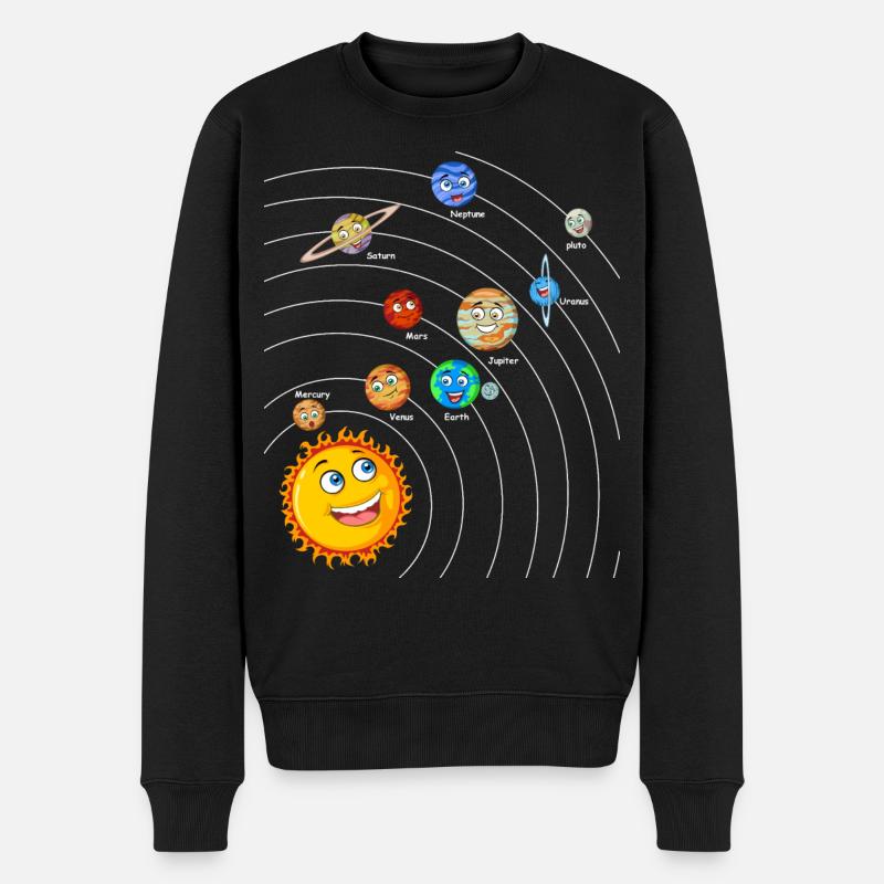 Sonnensystem - Männer Premium Bio Pullover - Schwarz