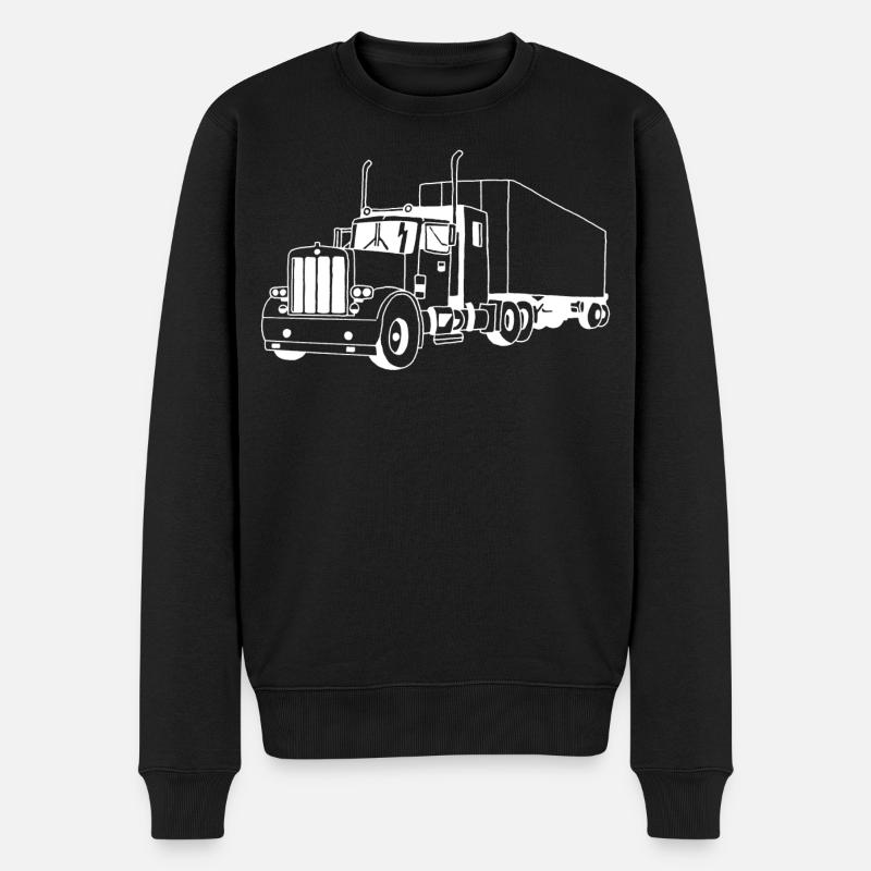 camion américain blanc - Pull Premium bio Homme - noir