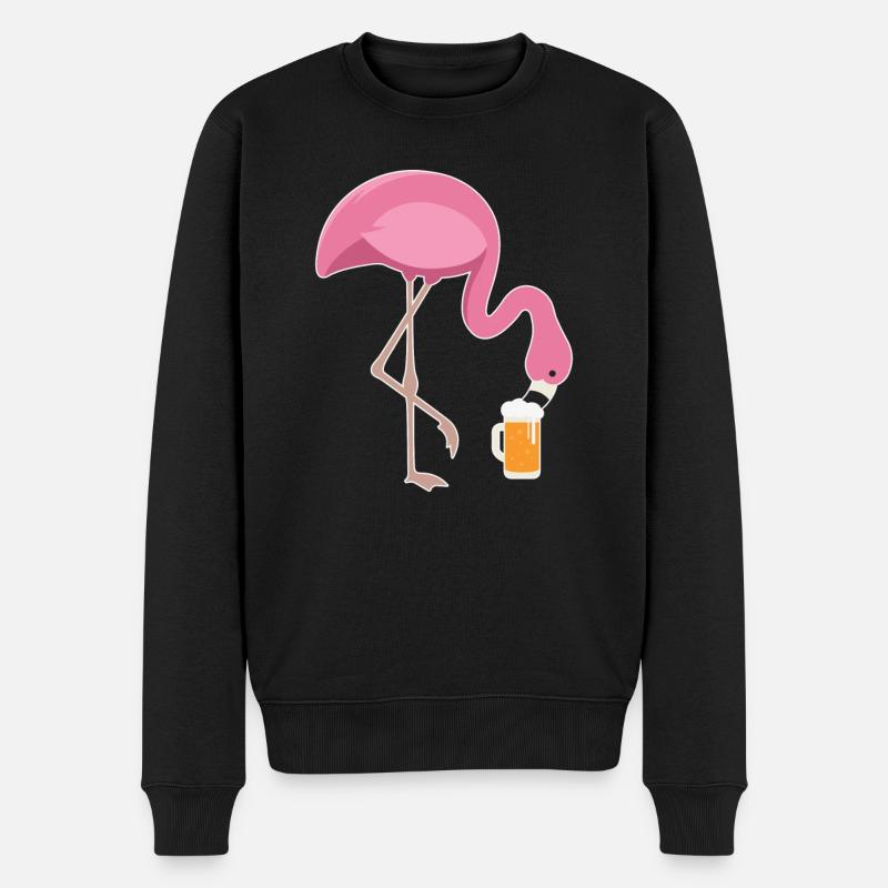 Flamingo Trinkbier Pink Flamingo - Männer Premium Bio Pullover - Schwarz