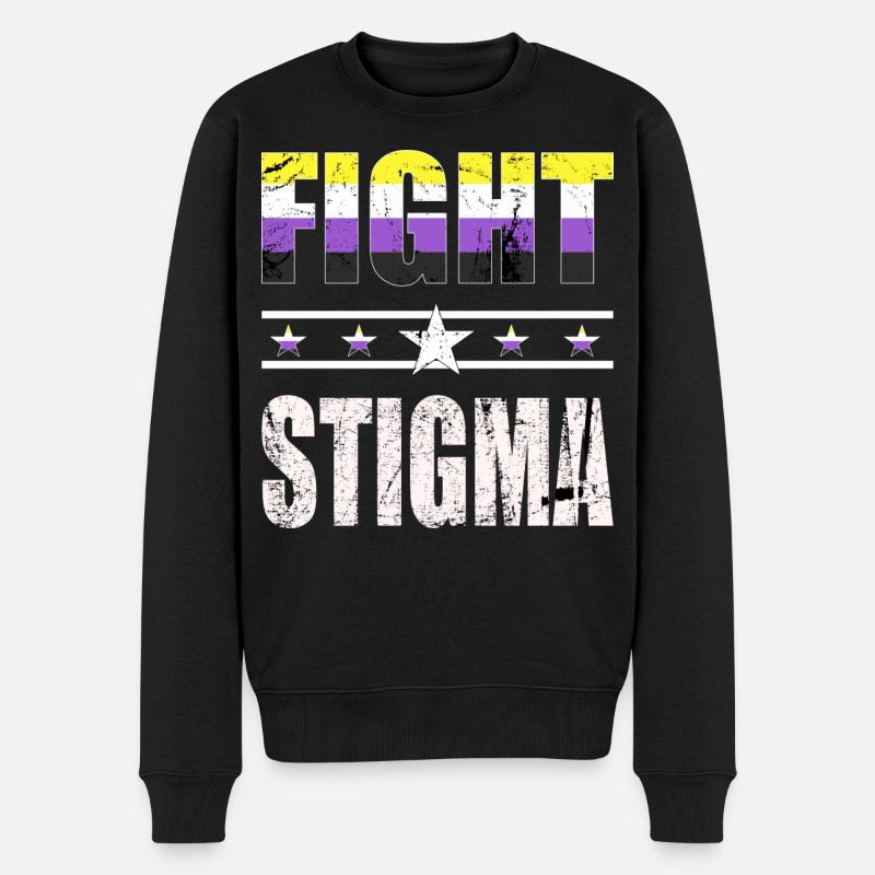 Fight Stigma - LGBTQ - Non-binaire - Pull Premium bio Homme - noir