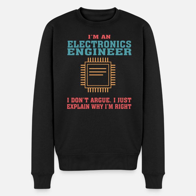 Funny Electronics Engineering Quote for Electronic - Men's Premium Organic Jumper - black