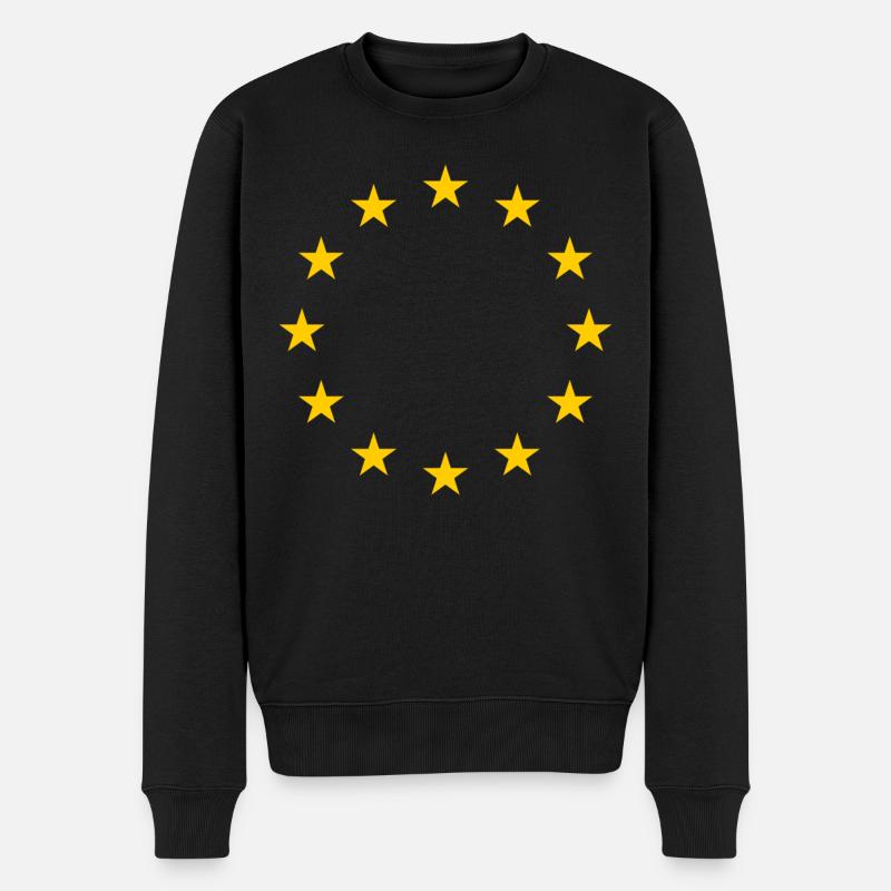 Europa - Männer Premium Bio Pullover - Schwarz