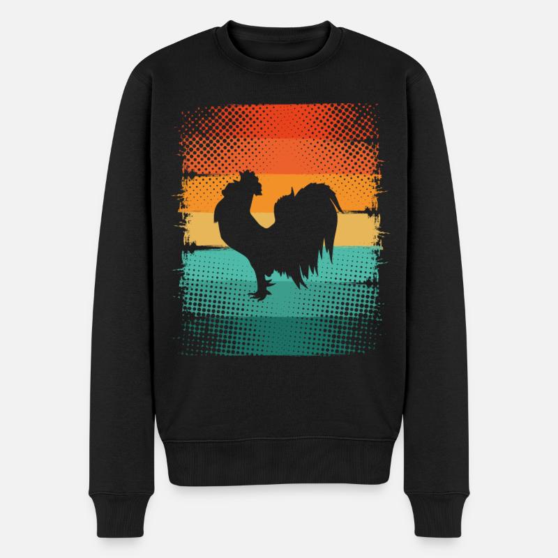 Hahn - Männer Premium Bio Pullover - Schwarz