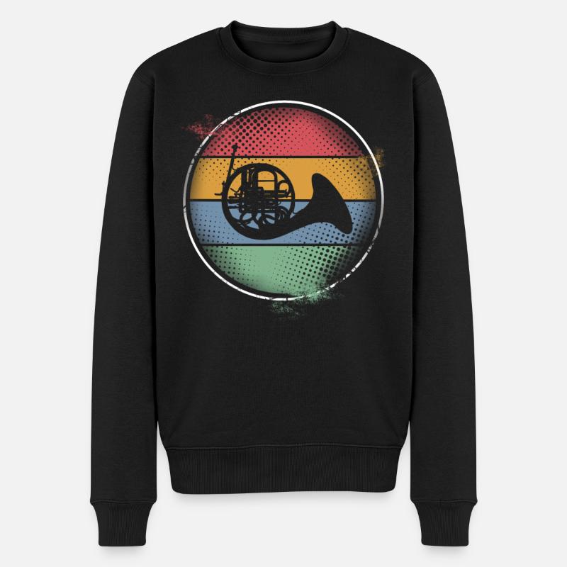 Waldhorn - Männer Premium Bio Pullover - Schwarz