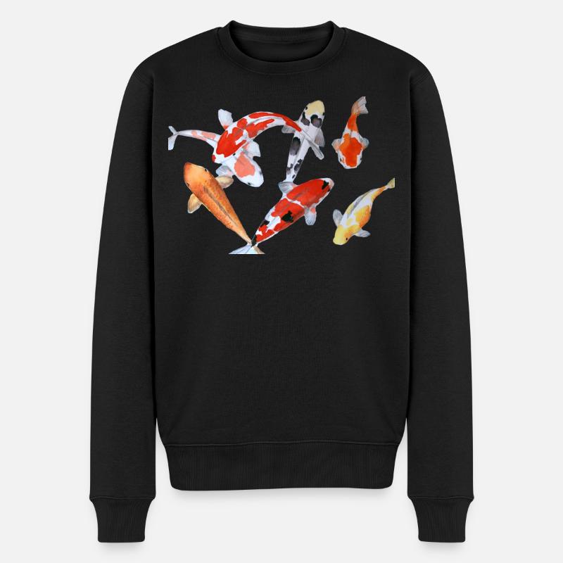 Élégant poisson Koi aquarelle design - Pull Premium bio Homme - noir