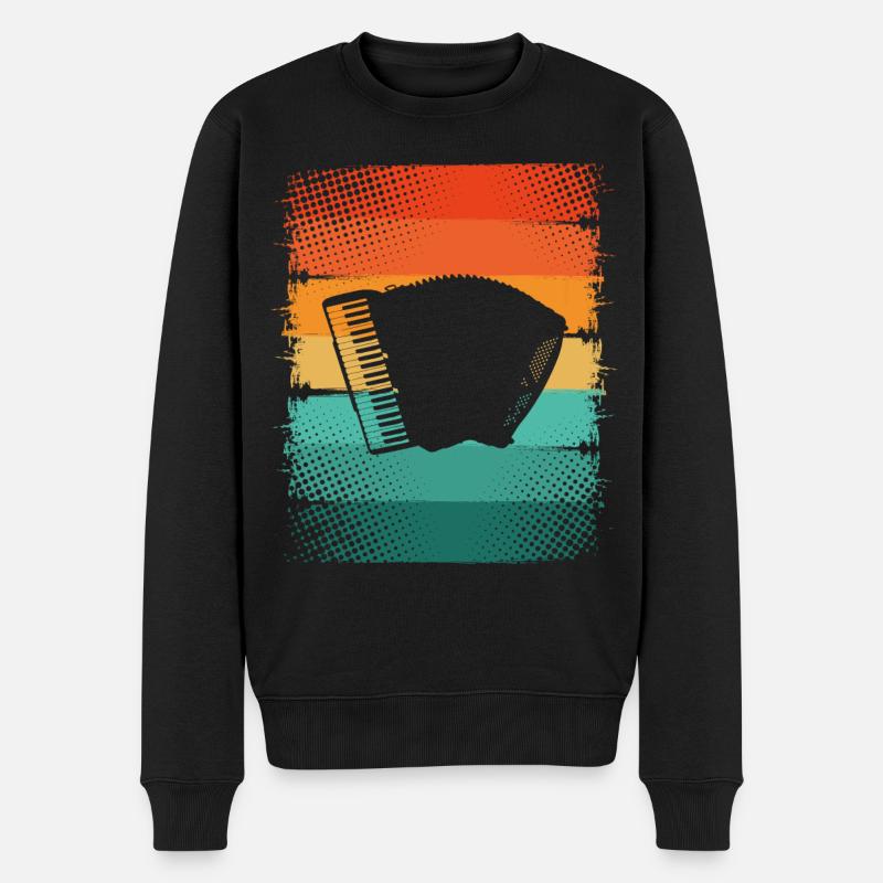 Akkordeon - Männer Premium Bio Pullover - Schwarz