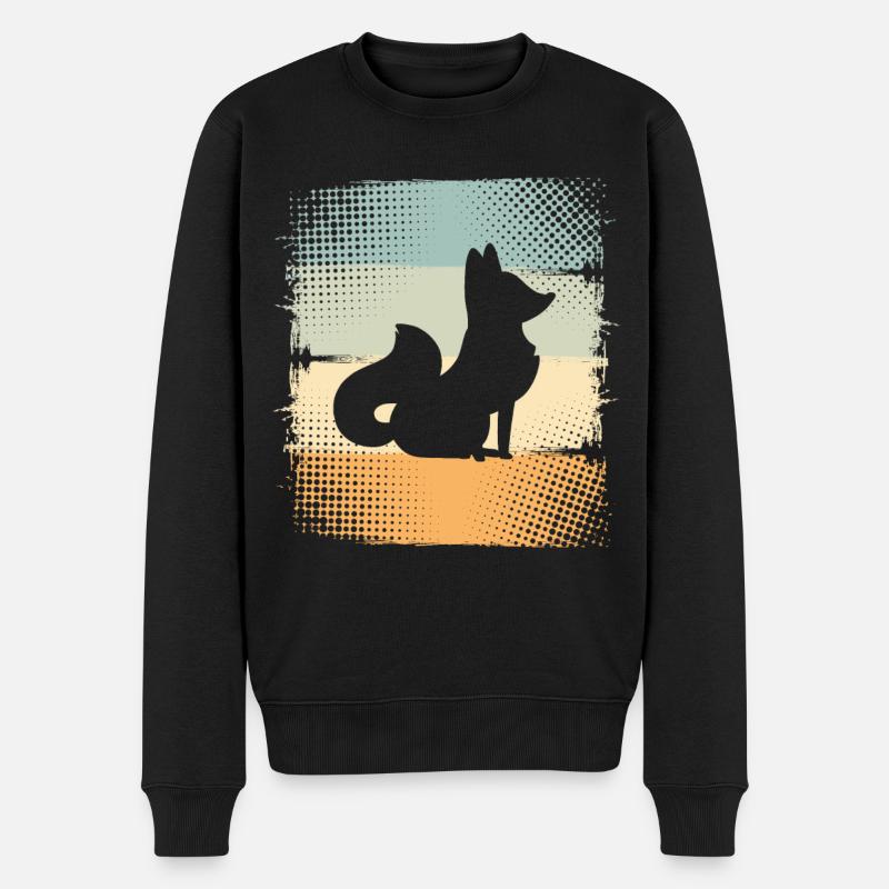 Fuchs - Männer Premium Bio Pullover - Schwarz