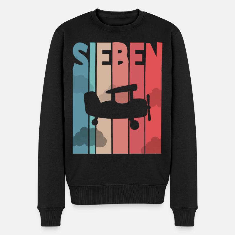 Flugzeug Kinder 7 Jahre - Männer Premium Bio Pullover - Schwarz