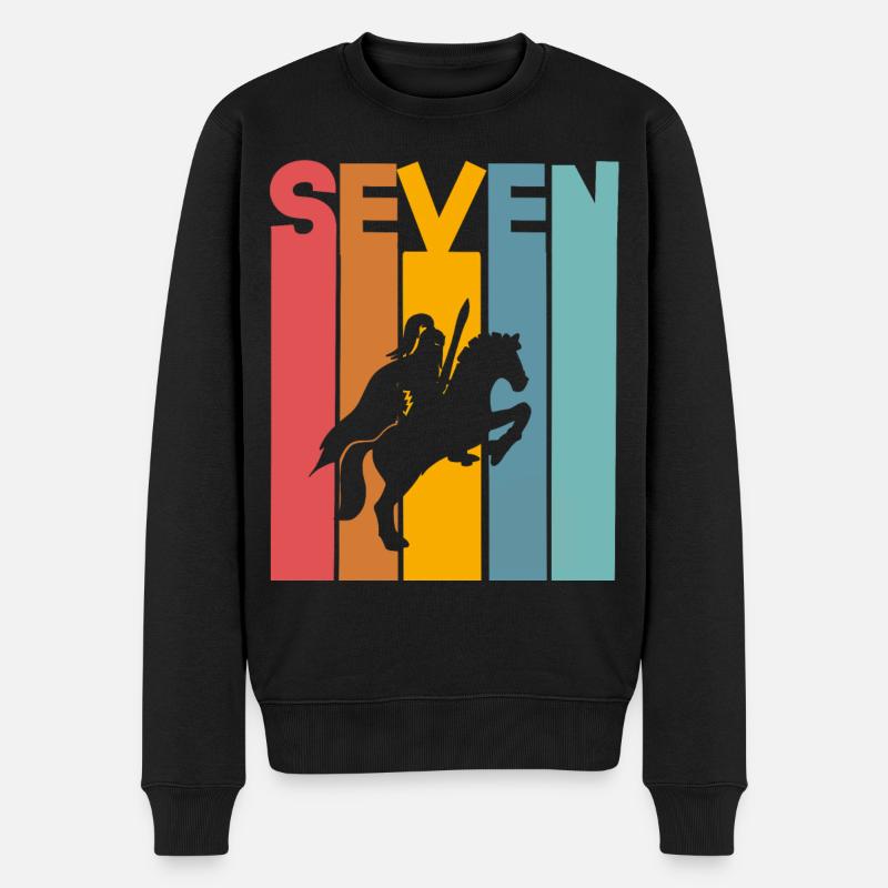 7 ans chevalier anniversaire d’enfant - Pull Premium bio Homme - noir