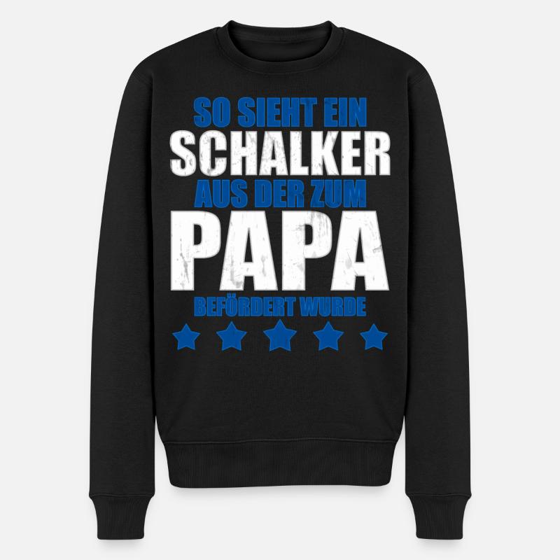 Schalker Papa | Schalke Vatertags Geschenkidee - Männer Premium Bio Pullover - Schwarz