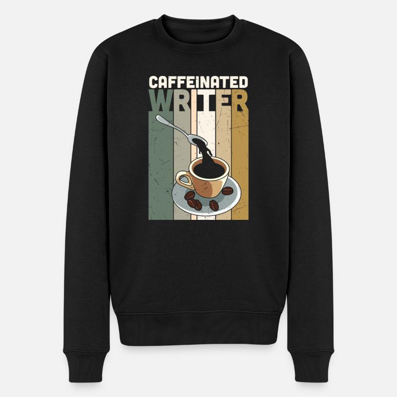Caffeinated Writer Writing Novel Writer - Men's Premium Organic Jumper - black