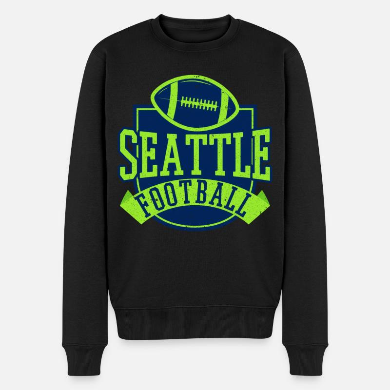 Seattle Football Neon Badge - Männer Premium Bio Pullover - Schwarz