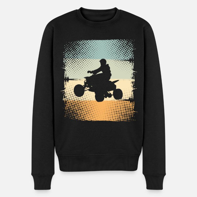 Quad - Männer Premium Bio Pullover - Schwarz