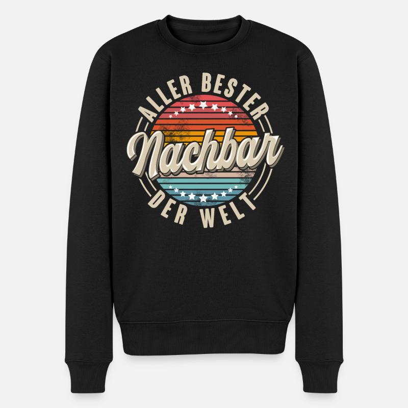 Nachbar - Männer Premium Bio Pullover - Schwarz