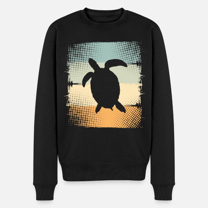 Schildkröte - Männer Premium Bio Pullover - Schwarz