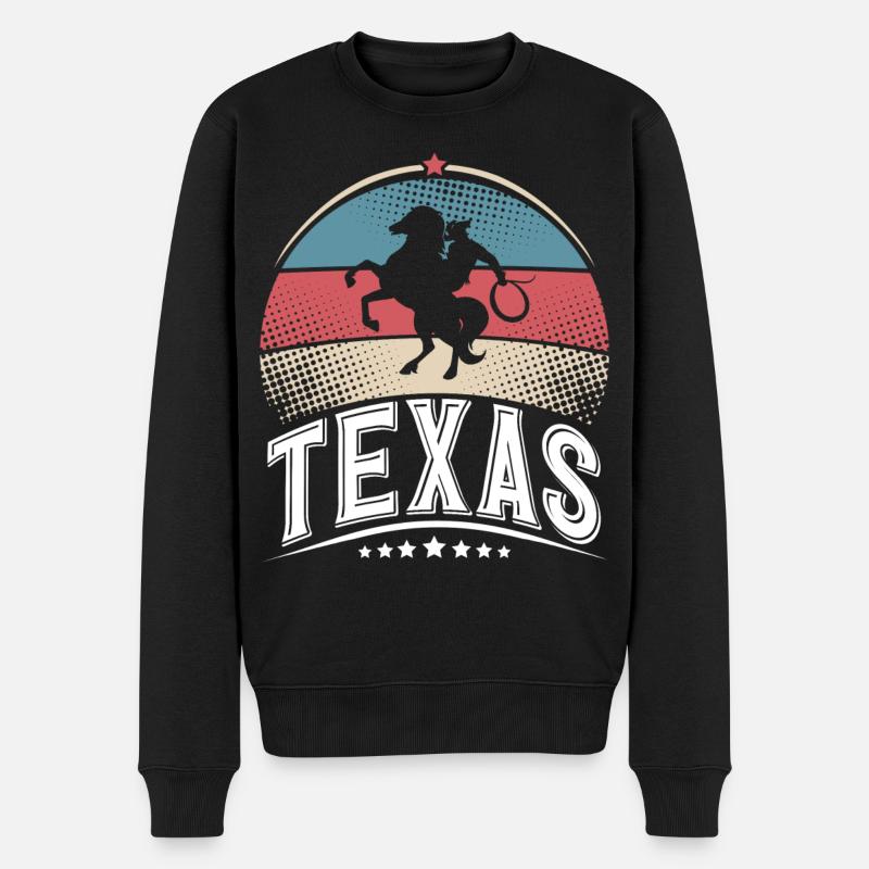 Texas - Männer Premium Bio Pullover - Schwarz