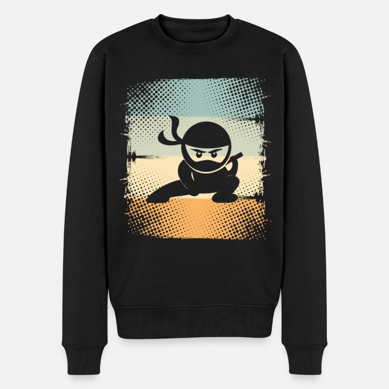 Ninja - Männer Premium Bio Pullover - Schwarz