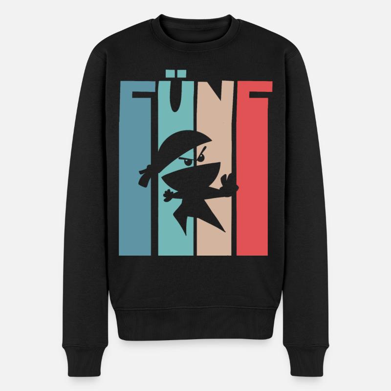 Ninja 5 Jahre - Männer Premium Bio Pullover - Schwarz