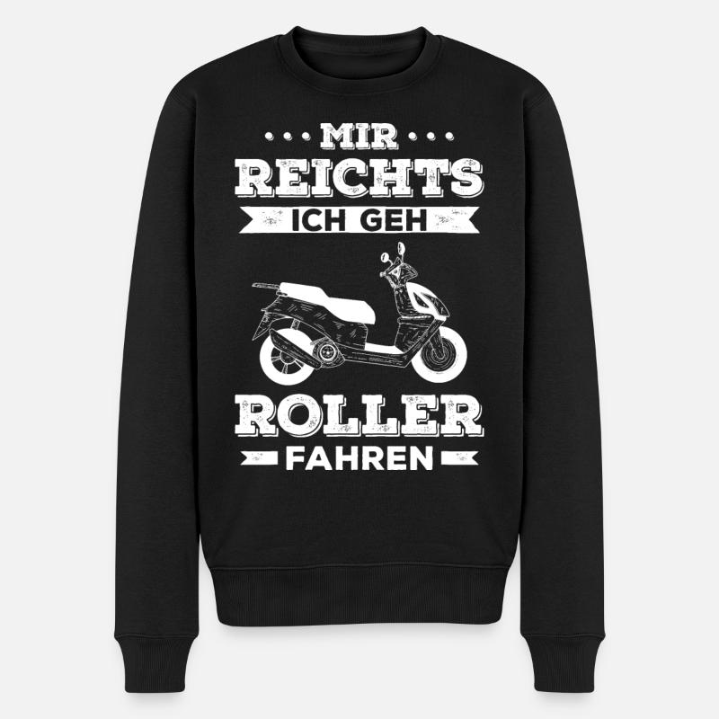 Mir Reichts Geh Roller Fahren Motorroller 50ccm - Männer Premium Bio Pullover - Schwarz