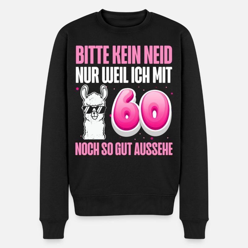 60. Geburtstag Alpaka - Männer Premium Bio Pullover - Schwarz