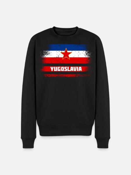 Yugoslavia vintage flags - Men's Premium Organic Jumper - black