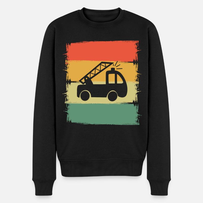 Enfants de camions de pompiers - Pull Premium bio Homme - noir