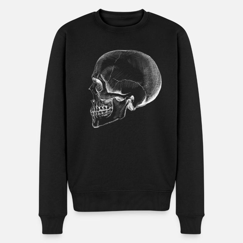 Schädel - Männer Premium Bio Pullover - Schwarz