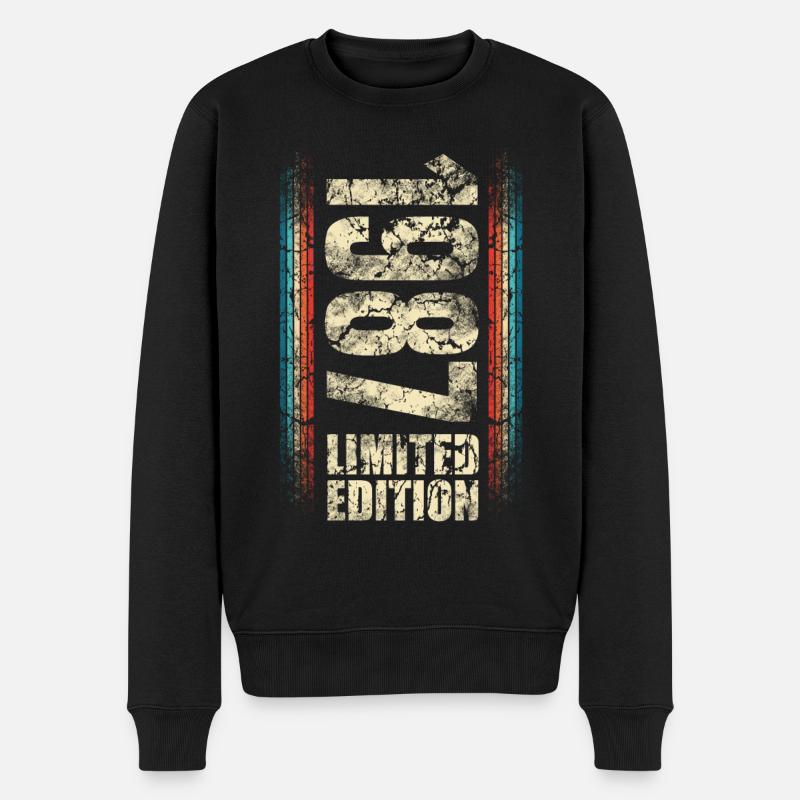 1987 Geburtsjahr Baujahr Geboren 1987 Geburtstag - Männer Premium Bio Pullover - Schwarz