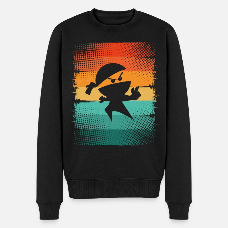 Ninja - Männer Premium Bio Pullover - Schwarz