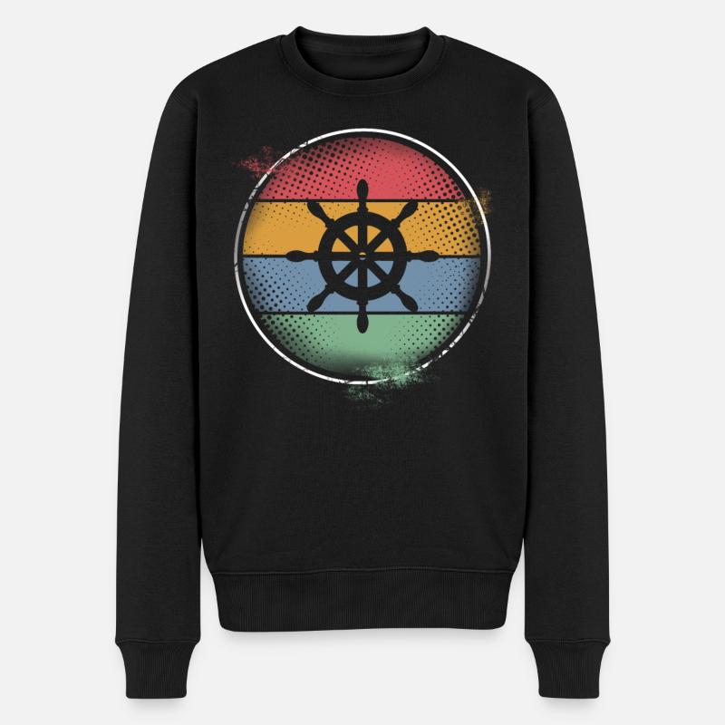 Steuerrad - Männer Premium Bio Pullover - Schwarz