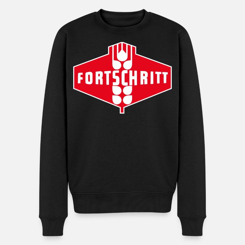 Fortschritt Logo Rot Weiß - Männer Premium Bio Pullover - Schwarz