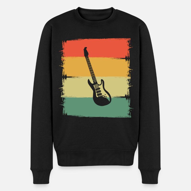 Gitarre E-Gitarre Gitarrist - Männer Premium Bio Pullover - Schwarz