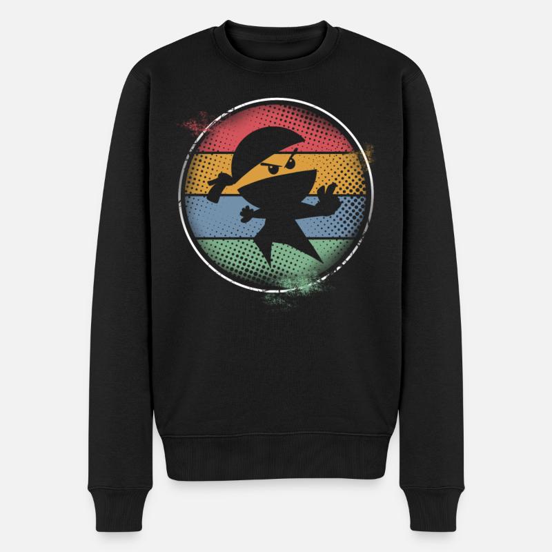 Ninja - Männer Premium Bio Pullover - Schwarz