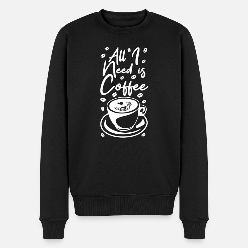 Drôle de dicton de café - Pull Premium bio Homme - noir