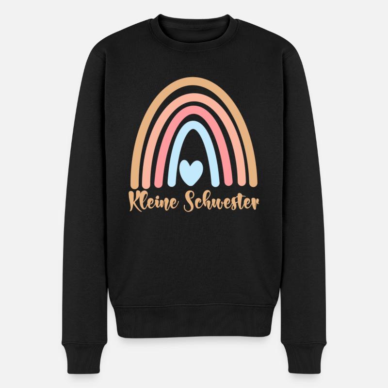 Kleine Schwester - Männer Premium Bio Pullover - Schwarz