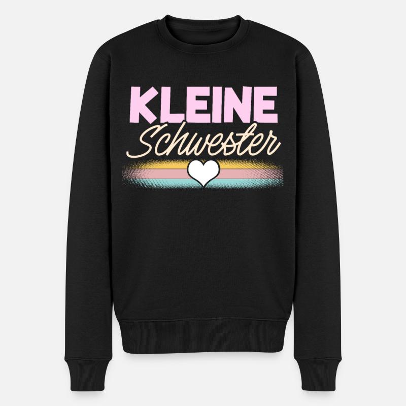 Kleine Schwester - Männer Premium Bio Pullover - Schwarz