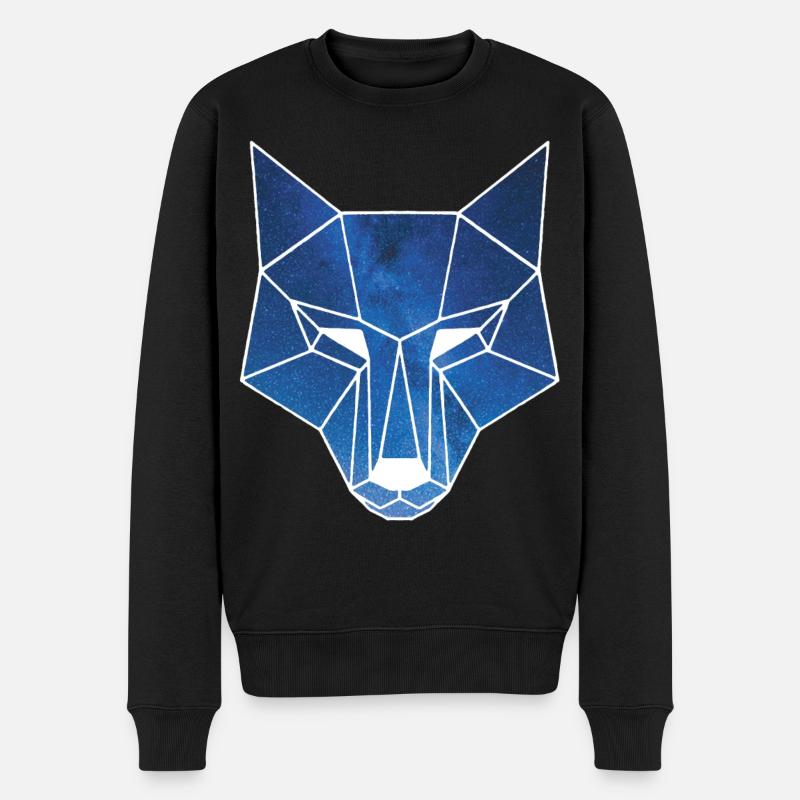 Loup blanc et ciel étoilé - Pull Premium bio Homme - noir
